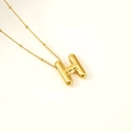 Golden balloon style letter H pendant with elegant satellite chain for women - Letter H(S-P062-H)