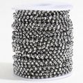 Silver-grey faceted crystal beads on gold-plated stainless steel chain for DIY jewelry - 3.6mm (1m/Pack) / Gold Chain - Silver Gray