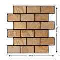 Self-adhesive 3D warm yellow stone brick wall sticker in 30x30cm mosaic tile format - 538-Beige Brown Stacked Stone