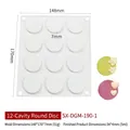 White 12-cavity round silicone mold for French mousse and chocolate wax seal wax making - 12-Cavity Round Disk (Hand Cut)