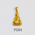 Vergulde Boeddha hanger met matte en gepolijste afwerking, model FG04 - FG04-Guanyin / Goud