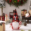 Peluche Gnomo di Natale Rosso Nero Quadro Faccia Senza Elf Giocattolo con Lettera Y - Stile Lettera Y