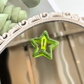 Sparkly green star-shaped Y2K hair clip with glitter finish for women and girls - Grass Green Glitter