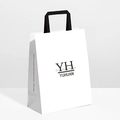 Sac cadeau en papier blanc minimaliste avec poignées noires pour bougies parfumées - Sac Cadeau pour Bougie Parfumée