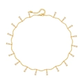 Elegant 18K gold plated wave chain necklace featuring sparkling rectangular zircon pendants - Rectangular Zirconia Style (KN0202-1) / Gold