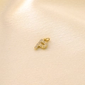 Gold plated letter P pendant necklace with sparkling micro-pave cubic zirconia crystals - Letter P / Gold