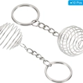 Lote de 10 llaveros de jaula de resorte en espiral plateada para colgantes de cristal - 10 Piezas / Plateado