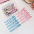 Colorful stainless steel hair root clips set in various pastel shades with storage case - 5 Pink + 5 Blue (Boxed + Certificate)