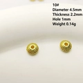 Antique gold finish flower bead spacers for DIY jewelry with 4.5mm diameter - 10# (Vintage Texture Spacer)