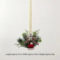 Christmas tree hanging ornament featuring a red hat, pine needles and a beige bow - Christmas Hat (29g)