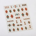 Stickers à ongles motif argyle britannique avec lignes vert forêt et dorées M-184 - M184 Or Argyle