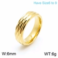 Anello in acciaio inossidabile dorato sfaccettato largo 6mm con superficie ruvida - US 6 / Anello da Uomo Oro (KR101159-K) / Oro