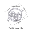 Silver round heart pendant with micro pave cubic zirconia in eco-friendly copper - Silver Hollow Heart Round (L0542-B)