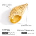 18K gold plated stainless steel seashell pendant waterproof hypoallergenic DIY charm - Gold Textured Conch Pendant (PJ91985)
