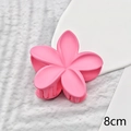 8cm vibrant pink plumeria flower hair claw clip with matte finish for thick hair - Pink Matte 8cm