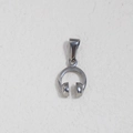 Polierter Kopfhörer-Anhänger aus Edelstahl in Silber mit Öse für Halsketten - Kopfhörer / Stahlfarbe