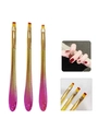 Set di 3 pennelli per unghie con sfumatura a squame per gel art e linee di precisione - 3 Pezzi Pennelli per Fototerapia Testa Piatta a Scaglie di Pesce