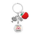Portachiavi regalo per insegnante con ciondoli mela, gufo e albero in argento - CYPYS004 Portachiavi Argento