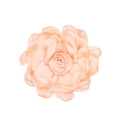 Detailed close-up of a handmade soft pink satin fabric rose flower accessory with fine texture - Snow Bud