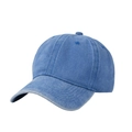 Vintage washed blue denim baseball cap with distressed texture and classic curved brim - Washed Sky Blue