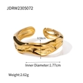Bague serpent dorée minimaliste au design ondulé irrégulier avec diamètre interne 1,77cm - Ondulation Irrégulière