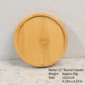 Bamboo round coaster tray 11cm diameter with 4.33 inch natural wood grain design - 11cm Round Tray