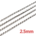 Stainless steel 2.5mm silver cable chain for DIY jewelry making and necklaces - CH-15 (2.5mm Width) / Steel