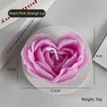 Pink heart rose scented candle with Shangri-La aroma and multilayer petals - Medium/Peach (Shangri-La)