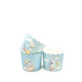 Blue paper cupcake liners with cartoon space and unicorn prints for muffin baking - Blue Pony Spaceship