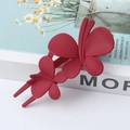 Elegant large matte dark red double butterfly hair clip for elegant updo hairstyles - Burgundy