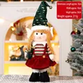 Standing girl Christmas elf doll in green sequin hat and red velvet overall skirt ornament - Girl Elf (Style 25-B) / One Size