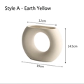 Modern hollow circular ceramic vase in creamy yellow matte finish for home decor - Earthy Yellow - Style A (Hollow Round)