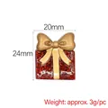 Glittery red resin gift box charm with gold bow for DIY Christmas craft making - Red Gift Box
