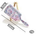 Transparent mermaid scale glitter paddle brush with purple sequins and dimensions - Laser Fish Scale Style