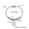 Pulsera de cable de acero inoxidable con colgante de corazón de circón 5A y cierre imán - Z253-Colgante de Corazón de Cuerda Retorcida Magnético / Color acero