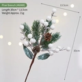 Artificial cedar branch with white frosted berries and pine cones for Christmas decor - White Berry Pinecone Branch