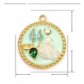 Groene emaille vlinder hanger van roestvrij staal met strass, maat 22mm - YE832-1 Lichtgroen Emaille