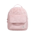 Mini mochila de felpa rosa con piel sintética y un parche decorativo de nube suave - Rosa