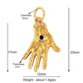 Rose gold Hamsa Hand charm with a blue center stone and sparkling cubic zirconia - Hamsa Hand (L148656)