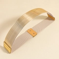 Elastische gouden tailleriem voor jurken met metalen staven en drukknopen - L / Goud