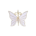 Elegant butterfly napkin ring in golden alloy and white enamel for table settings - Z1071-1 White Enamel Butterfly