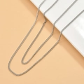 Detail of silver curb chain for DIY jewelry making with polished metallic texture - 5# 2.2mm Welded Chain (1m)