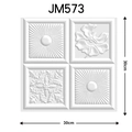 3D self-adhesive white relief wall panels with floral patterns, 30cm x 30cm 4-pack set - 573-White Floral Relief