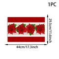 Détail du set de table de Noël avec poinsettia et dimensions de 44x29,5 cm - Fleur Pante Rouge / 1 Pièce