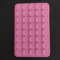 Pink rectangular silicone suction cup mat with 40 mini cups for mobile phone grip - Double Sided 24 Holes / Pink