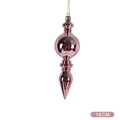 Pink metallic onion-shaped Christmas ornament with gold string, size height 16cm - Pink Gourd Pointed / 16cm