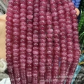 Strand of dark pink purple natural stone abacus beads with unique ice cracked texture - Deep Rose Red / 5*8mm (approx. 73 pcs/strand)