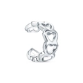 Minimalist silver S925 heart hollow-out cuff earring with adjustable open design - Hollow Heart Style (Style 2) / 925 Silver