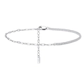 Polished S925 sterling silver chain bracelet with shimmering cubic zirconia accents - 1.5mm White Zirconium Electroplated With White Gold. Length: 21.5 + 5 Cm. Weight: Approx. 2.3g.
