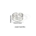 Silver multilayer fishtail ring with hammered texture and adjustable open band design - TYR0425 / Silver Hammered Multi-layer